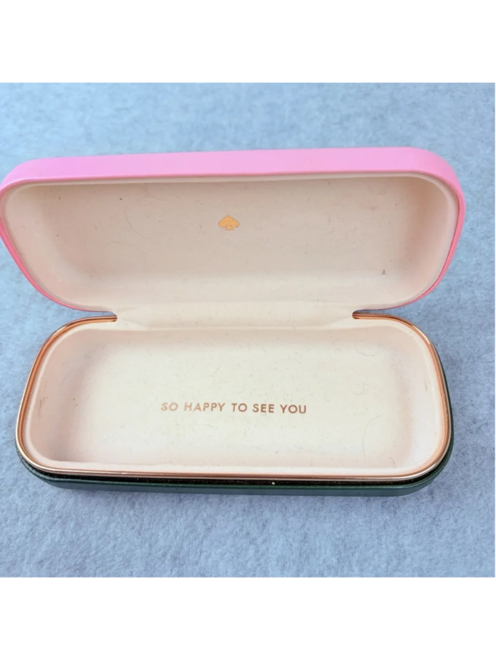 KATE SPADE New York Hard LARGE Pink Green CLAMSHELL Case EYE Sun GLASSES EMPTY